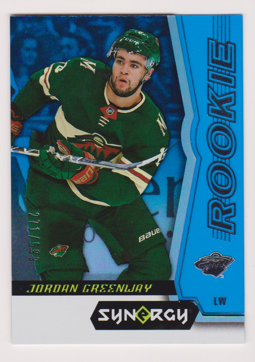 2018-19 Synergy Blue #81 Jordan Greenway 271/599 (image for) 2018-19 Synergy Blue #81 Jordan Greenway 271/599